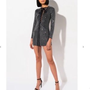 New Akira Rhinestone Mini Dress